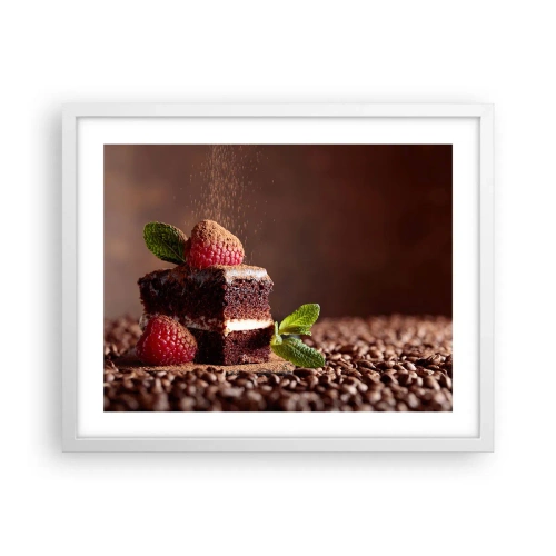 Póster en marco blanco - La vida es dulce - 50x40 cm