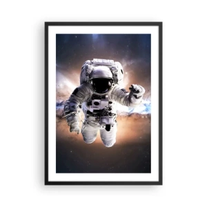 Póster en marco negro - Astronauta en el espacio - 50x70cm - Saludos desde el espacio exterior - Decoración de pared moderna para salón y dormitorio ARTTOR