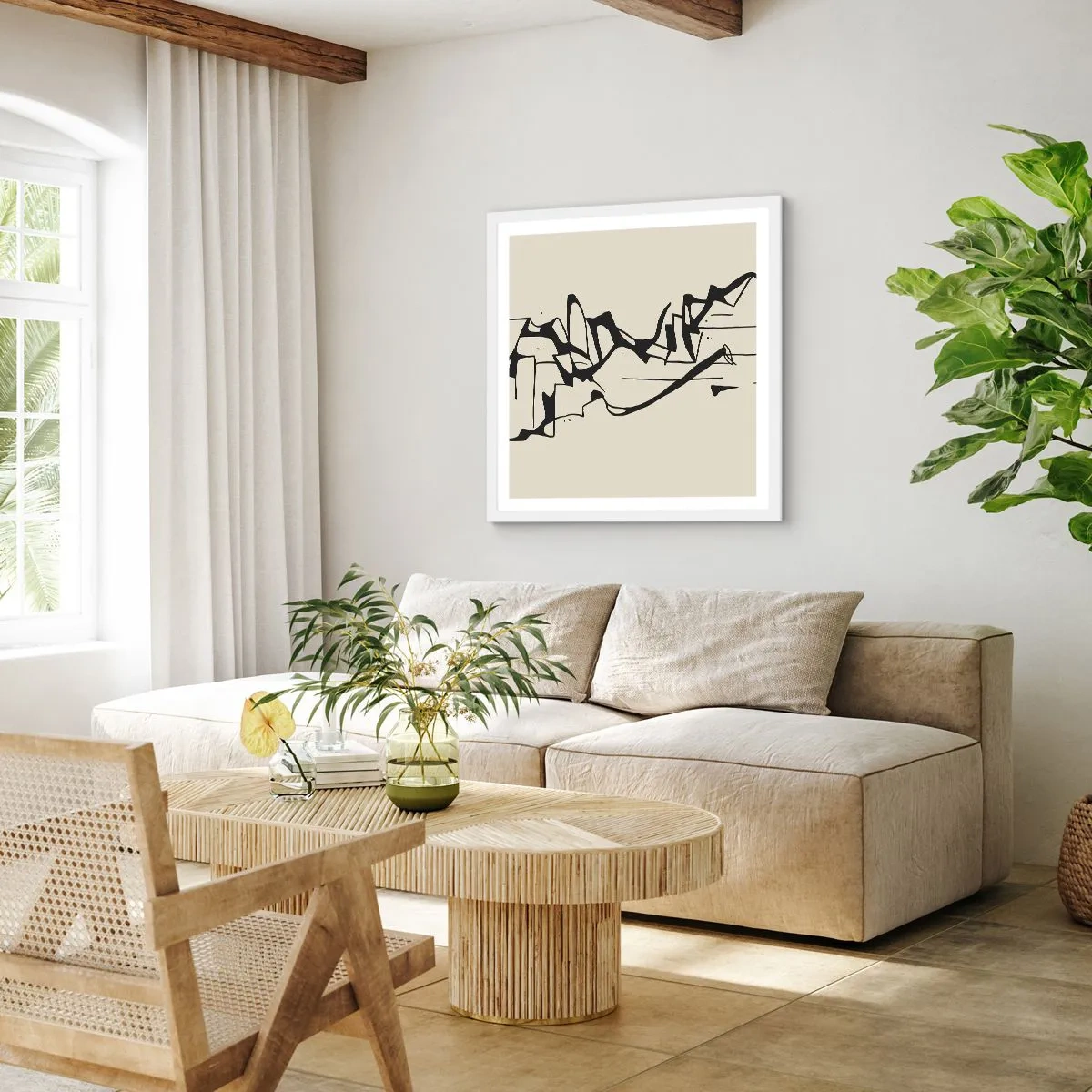 Póster en marco blanco - Tal vez sea un paisaje - 60x60 cm