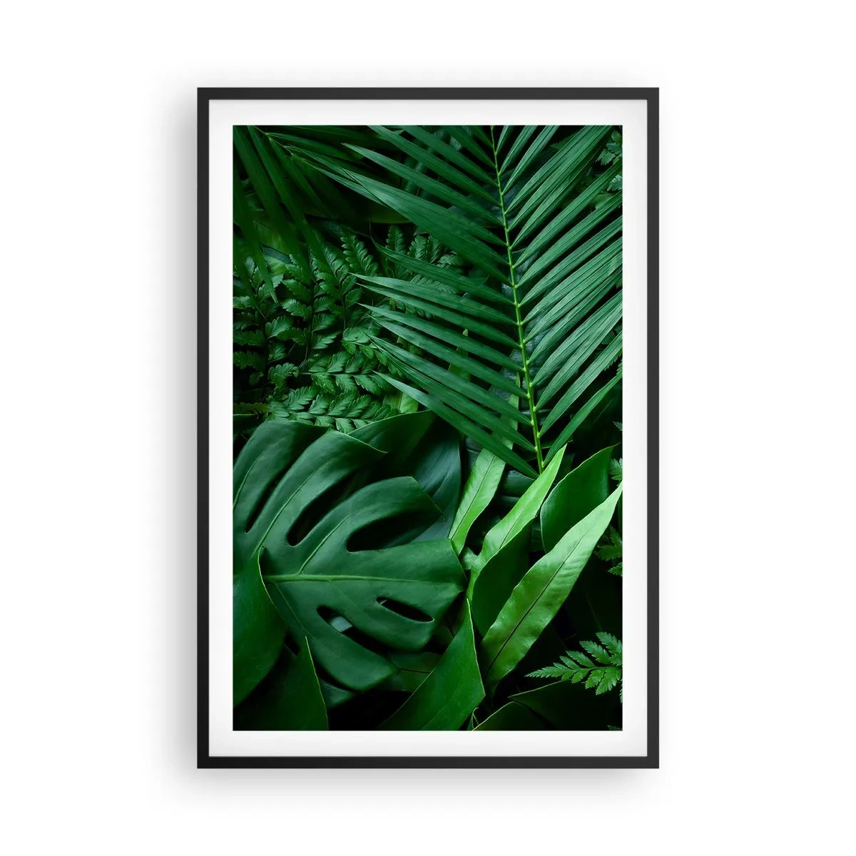 Póster en marco negro - Abrazo verde - 61x91 cm