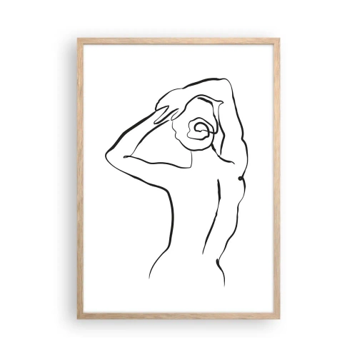 Póster en marco roble claro - Pose matinal - 50x70 cm