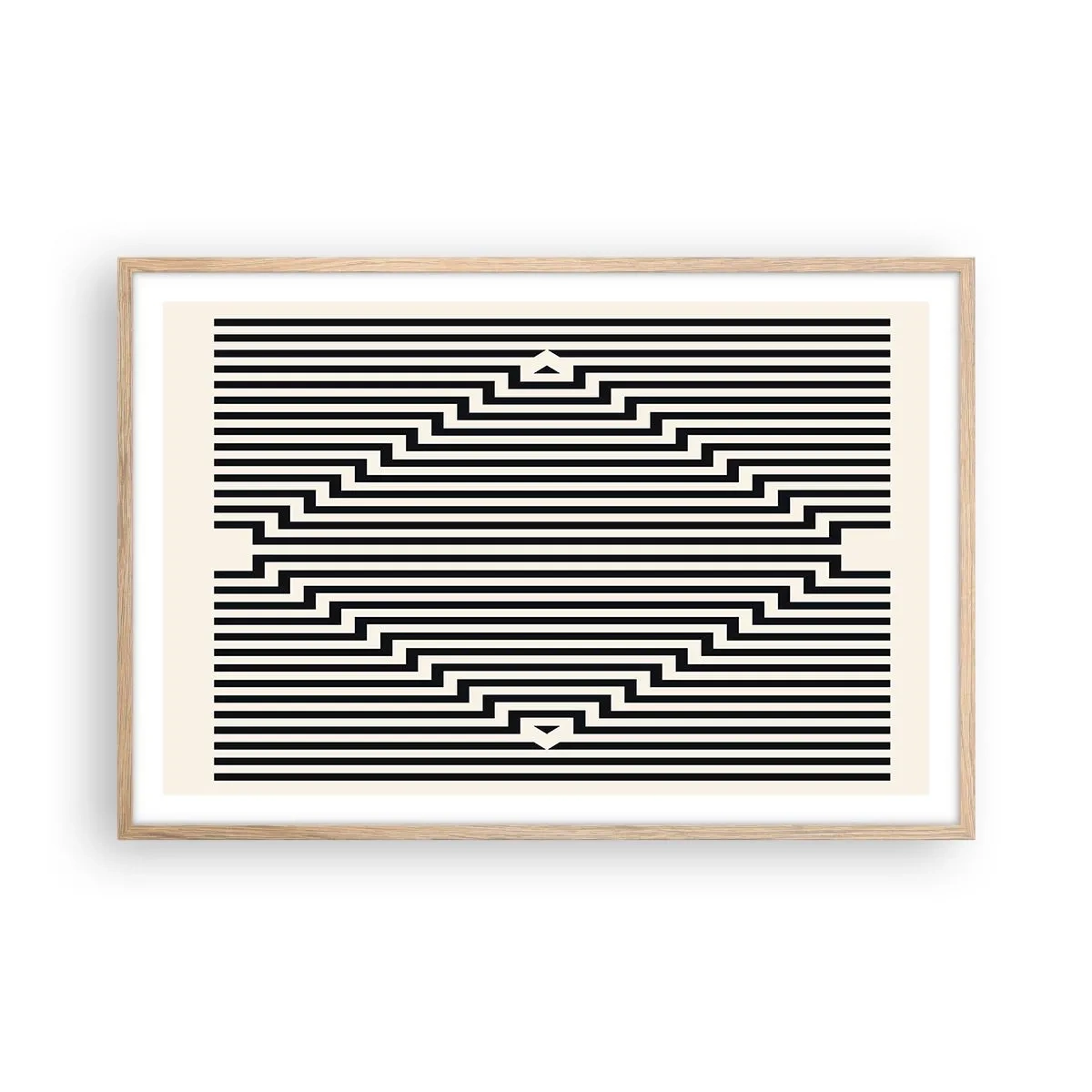 Póster en marco roble claro - Ilusión geométrica - 91x61 cm