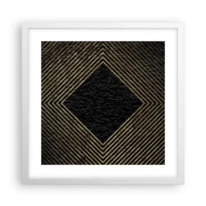 Póster en marco blanco - Geometría al estilo glamour - 40x40 cm