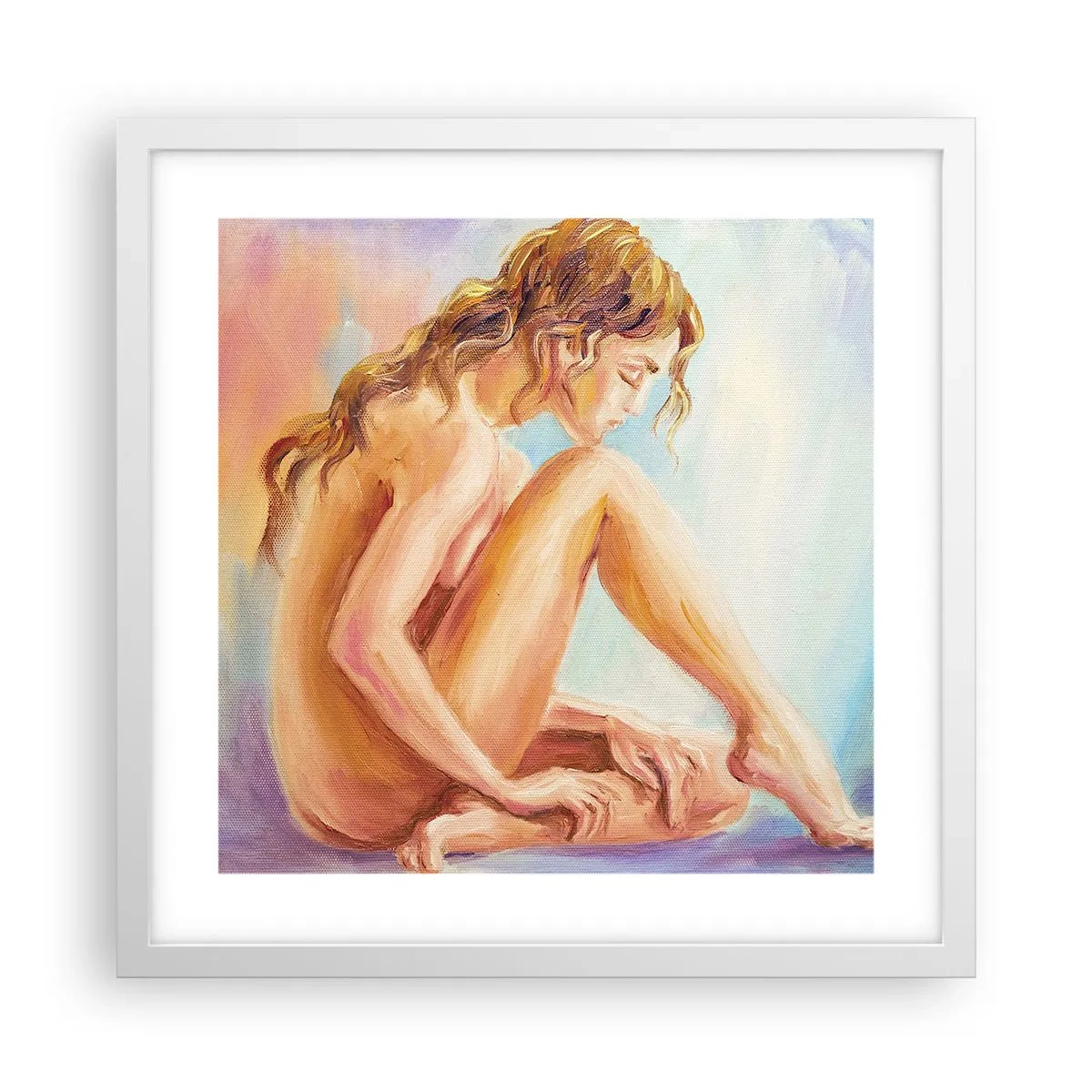 Póster en marco blanco - Acto de juventud - 40x40 cm