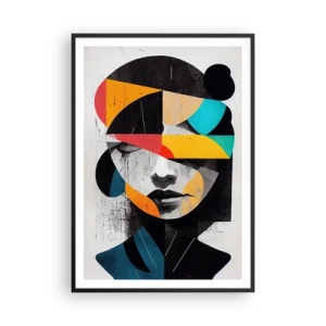 Póster en marco negro - Retrato interior multicolor - 70x100 cm