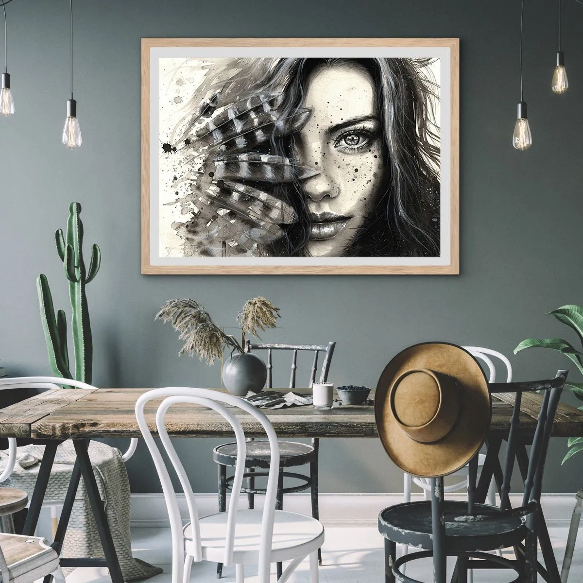 Póster en marco roble claro - Belleza salvaje - 50x40 cm