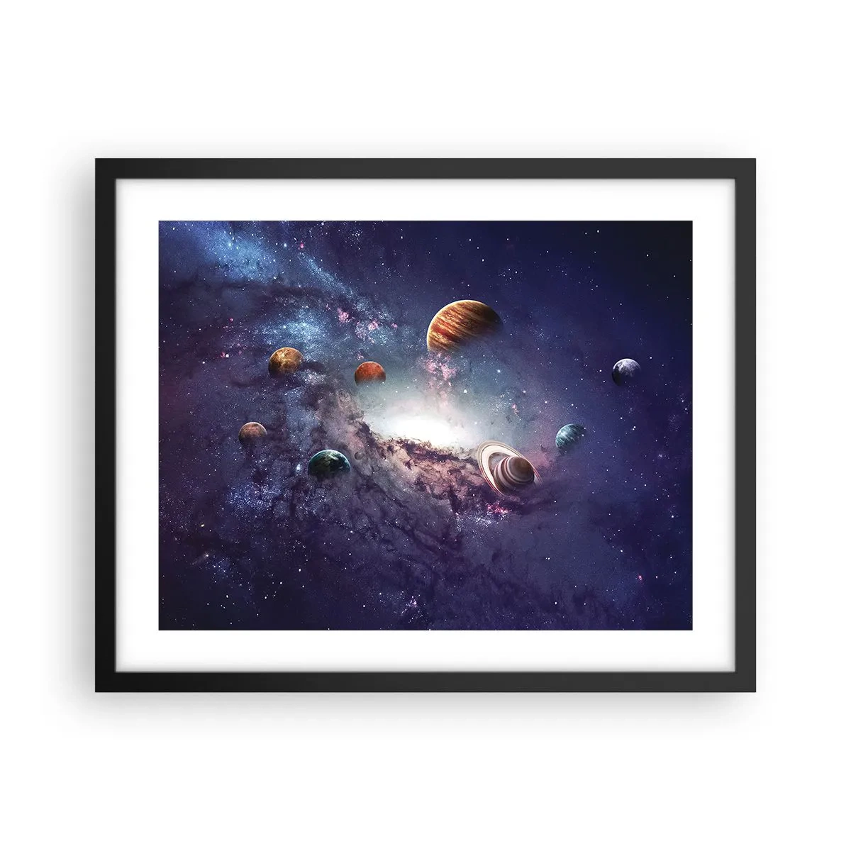 Póster en marco negro - La danza alrededor del Sol - 50x40 cm