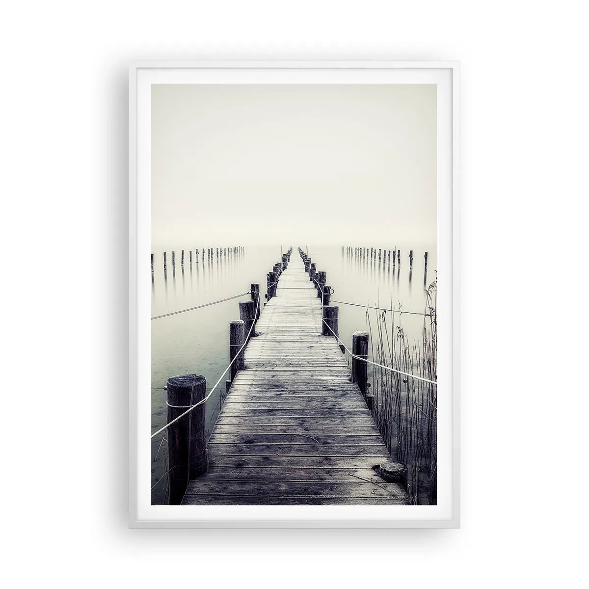 Póster en marco blanco - Sumergirse en la paz - 70x100 cm