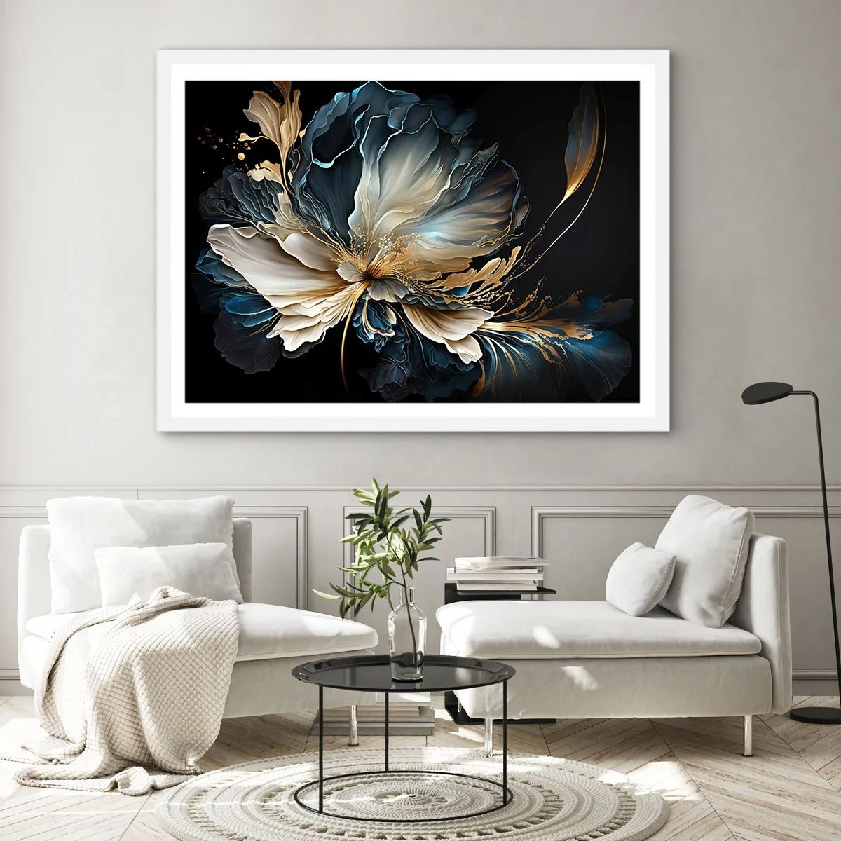 Póster en marco blanco - Flor de helecho de cuento - 70x50 cm