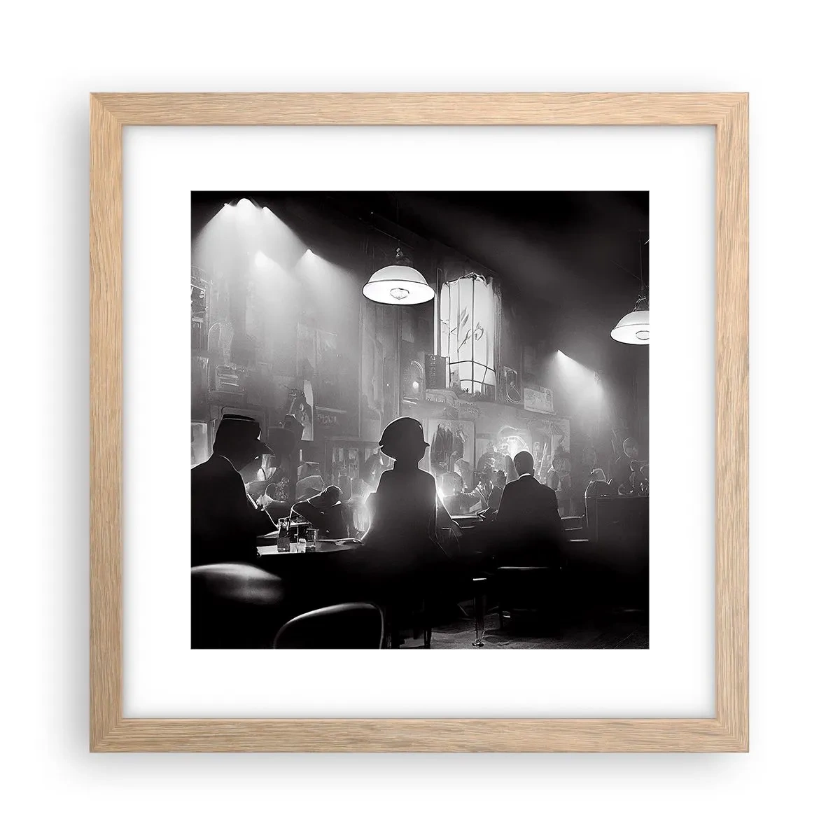 Póster en marco roble claro - En clave de jazz - 30x30 cm