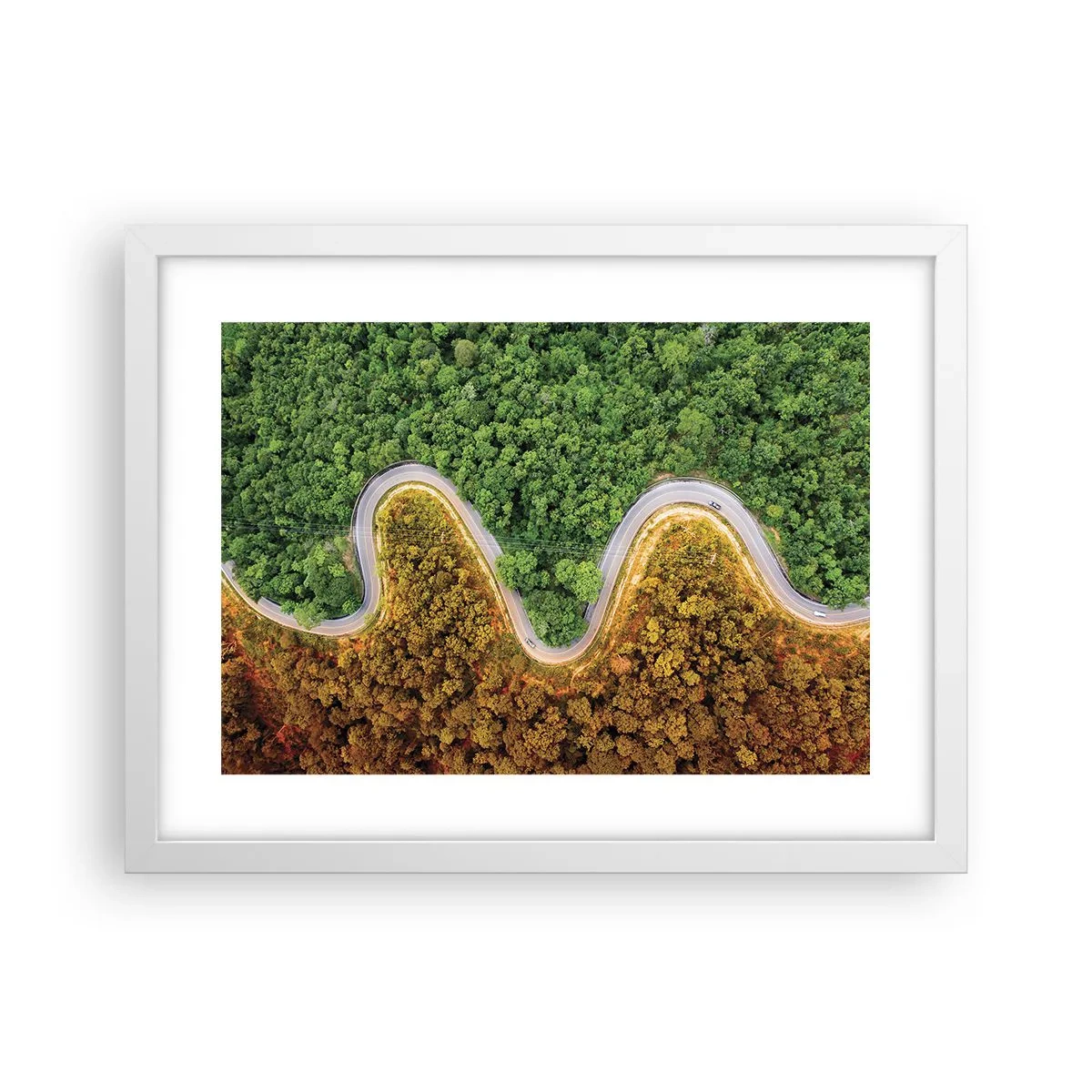 Póster en marco blanco - Frontera serpenteante - 40x30 cm
