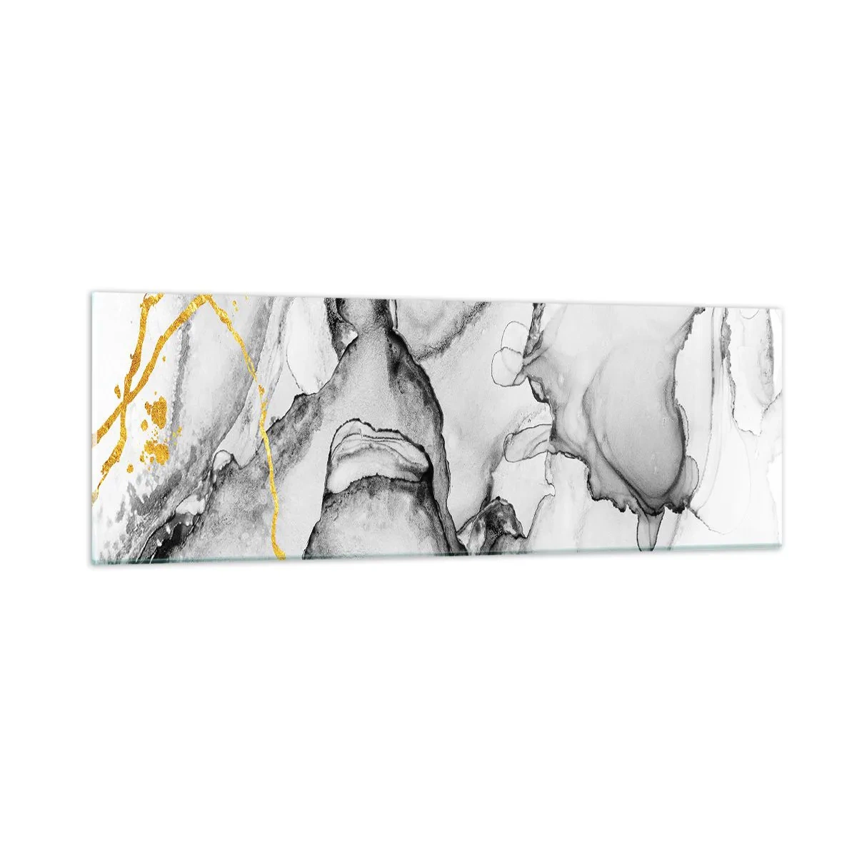 Cuadro sobre vidrio - Impresiones sobre Vidrio - Composición con motivo de oro - 90x30 cm