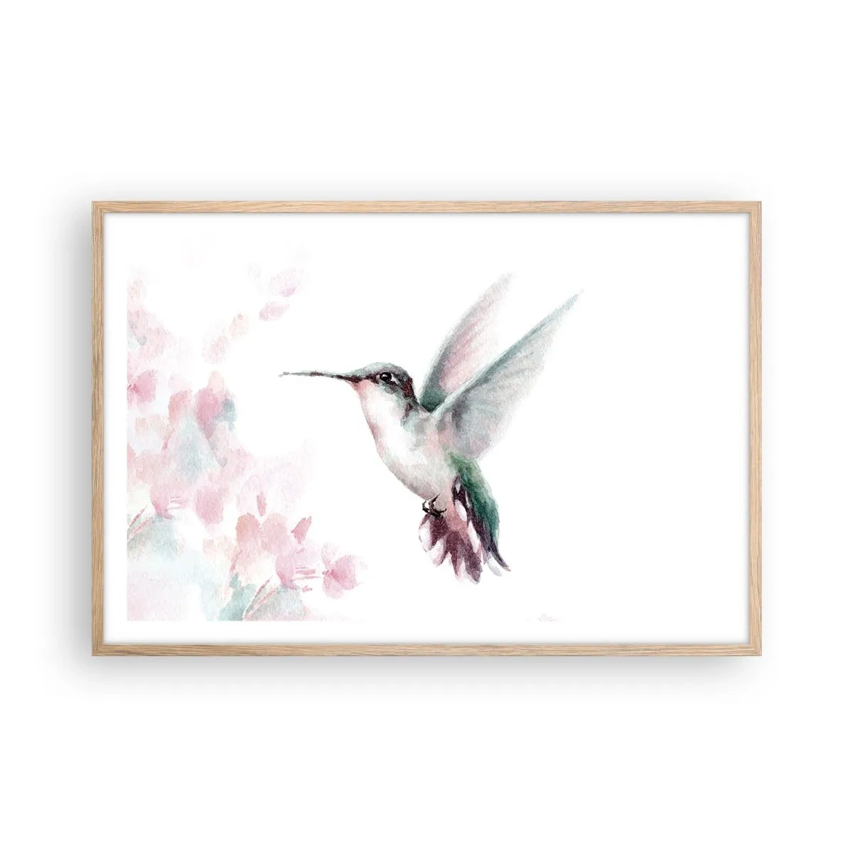 Póster en marco roble claro - Plasmando el aleteo - 91x61 cm