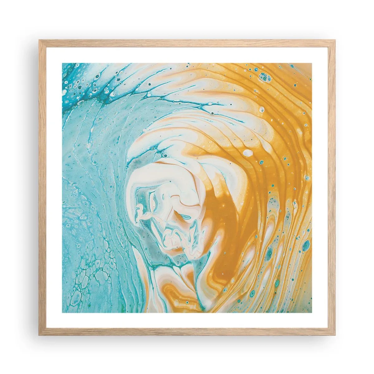 Póster en marco roble claro - Remolino pastel - 60x60 cm