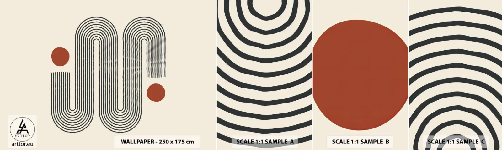 Muestra De Fotomural Standard Eco - De principio a fin - Abstracción, Gráficos, Minimalismo - 100x30 cm