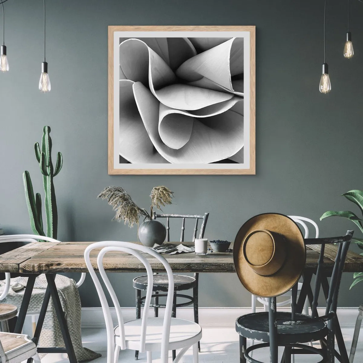 Póster en marco roble claro - Sucede en el espacio - 60x60 cm