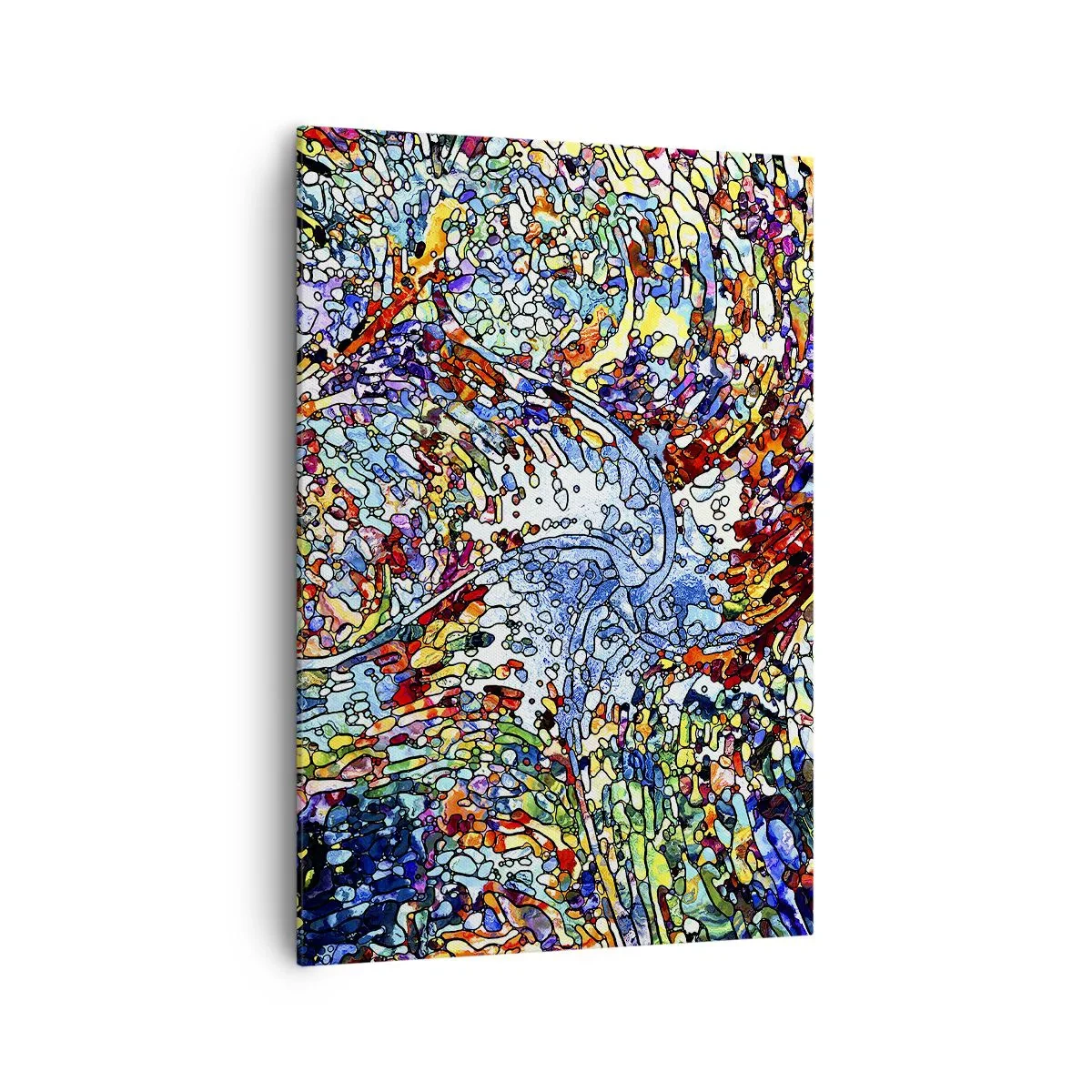 Cuadro sobre lienzo - Impresión de Imagen - Un patrón abstracto colorido inspirado en la naturaleza. - 70x100cm - Vidriera - Decoración de pared moderna para salón y dormitorio ARTTOR