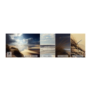 Muestra de fotomural autoadhesivo Deluxe Sticker - Playa, playa salvaje - Playa, Mar, Dunas - 100x30 cm