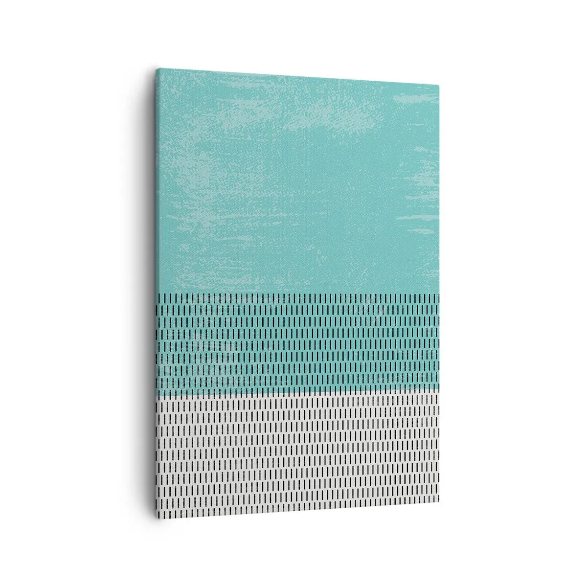 Cuadro sobre lienzo - Impresión de Imagen - Composición geométrica con turquesa y líneas. - 50x70cm - Composición equilibrada - Decoración de pared moderna para salón y dormitorio ARTTOR