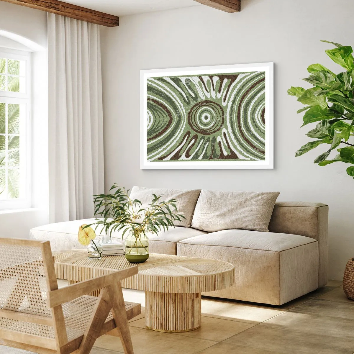 Póster en marco blanco - Explosión de emociones - 70x50 cm