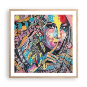 Póster en marco roble claro - Silencio hasta que entiendas - 60x60 cm