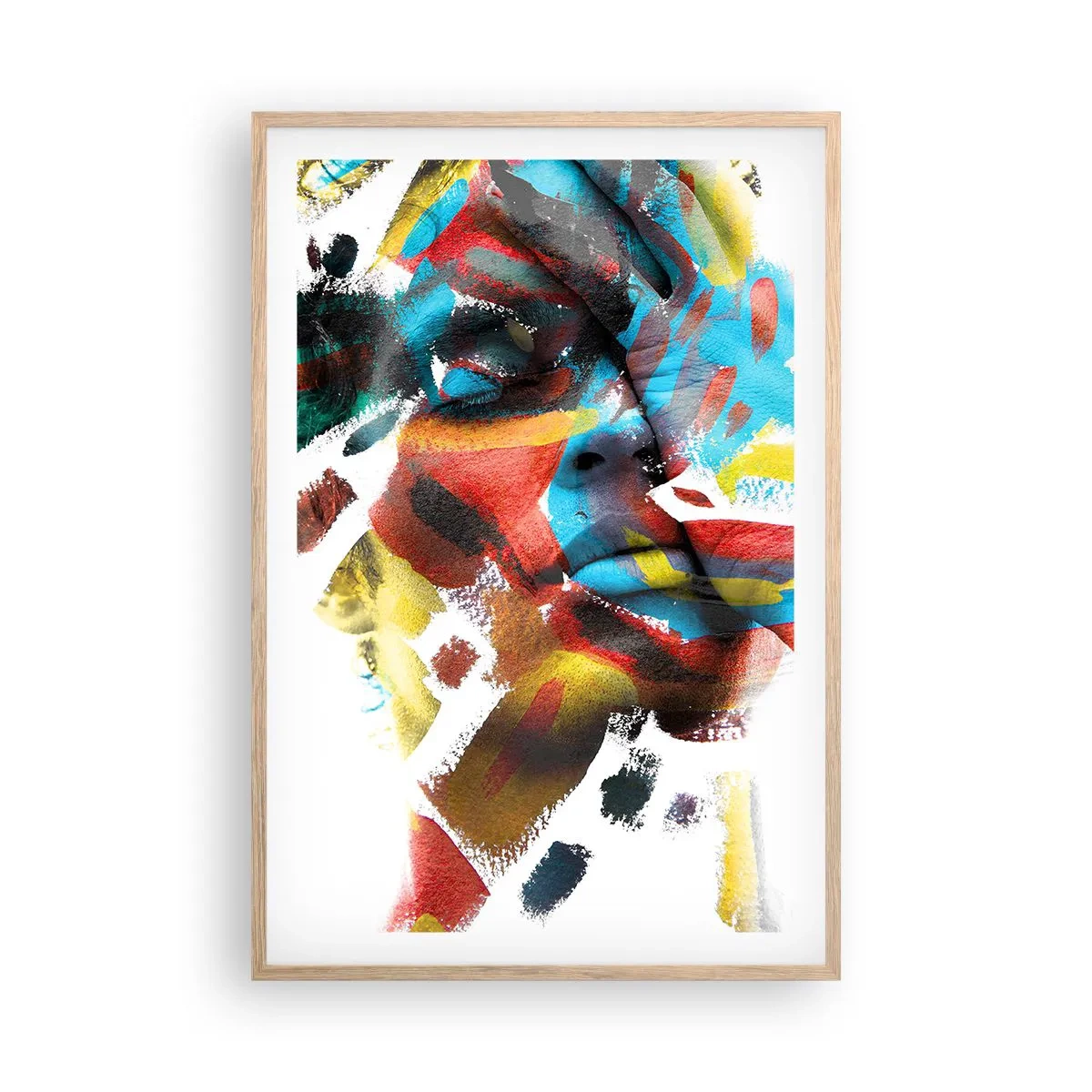 Póster en marco roble claro - Una personalidad colorida - 61x91 cm