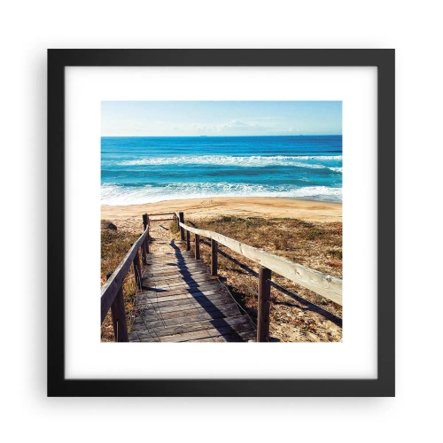 Póster en marco negro - ¡Corre! - 30x30 cm