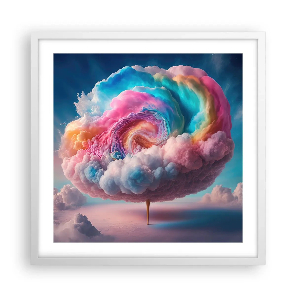 Póster en marco blanco - El sueño de un parque de atracciones - 50x50 cm