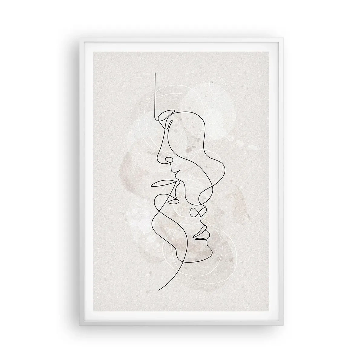 Póster en marco blanco - En un abrazo - 70x100 cm