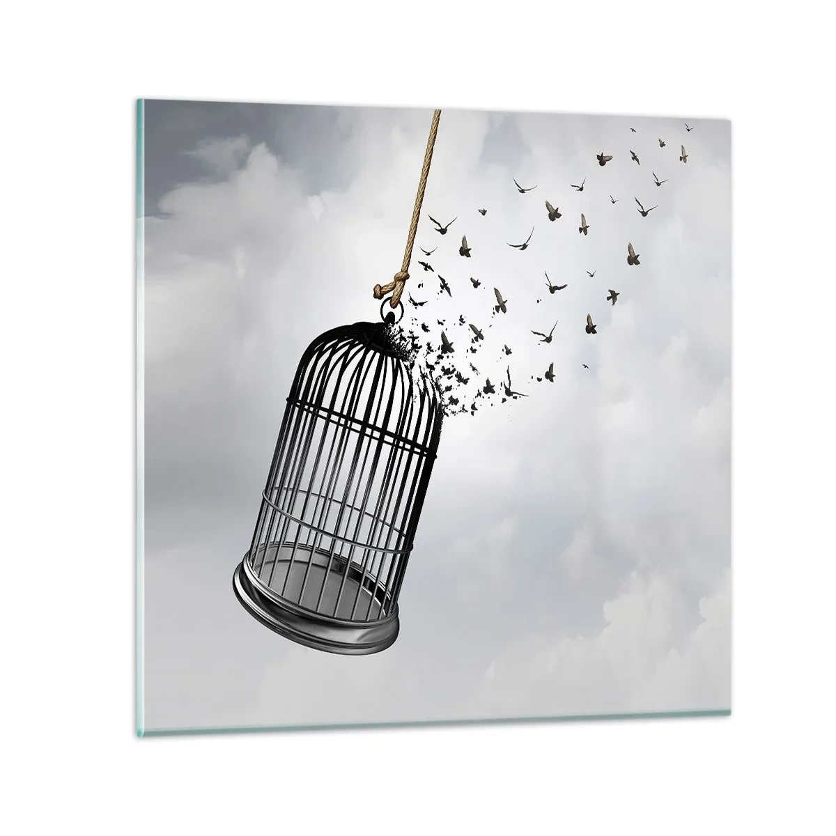 Cuadro sobre vidrio - Impresiones sobre Vidrio - Fe... Esperanza... ¡Libertad! - 30x30 cm