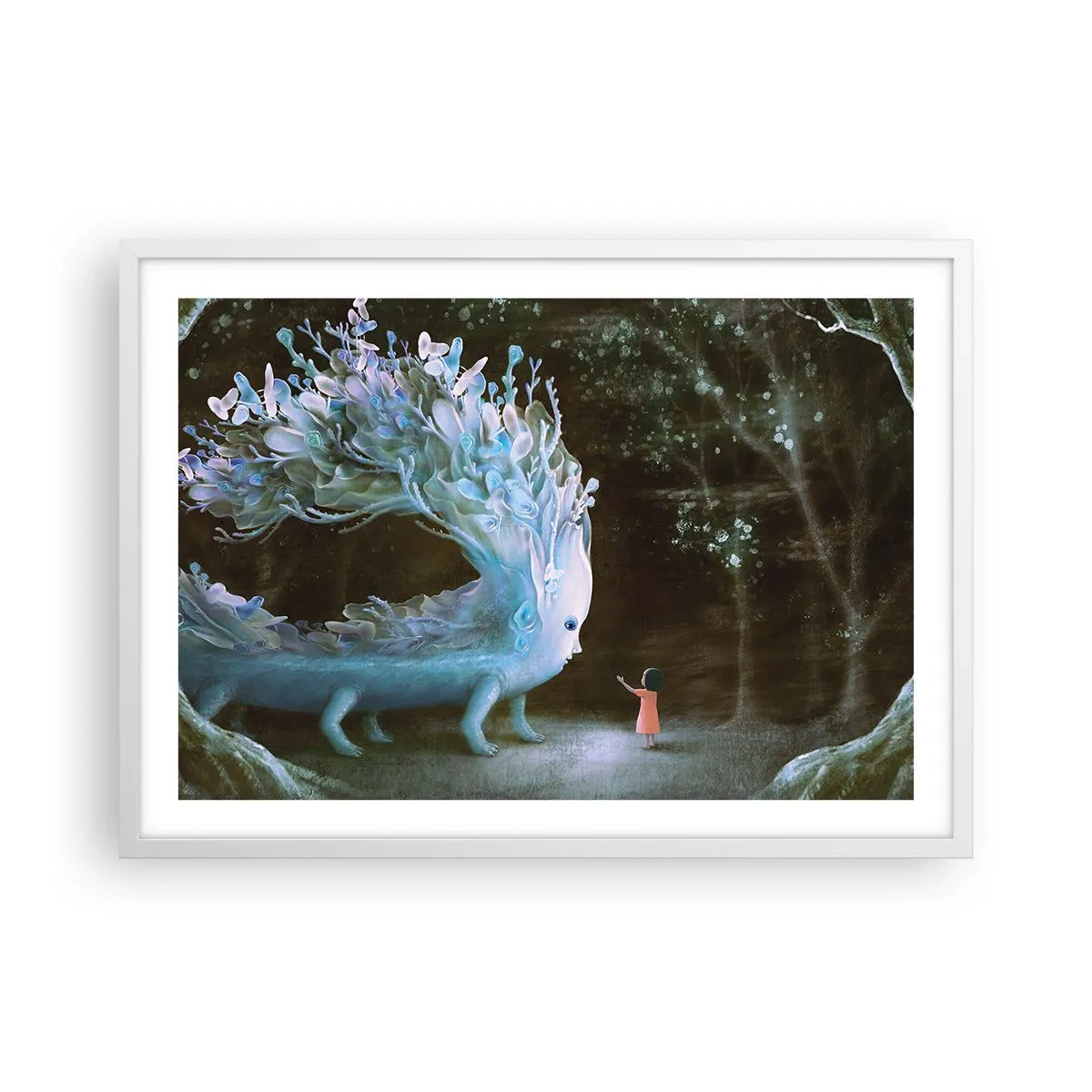 Póster en marco blanco - Una reunión fantástica - 70x50 cm