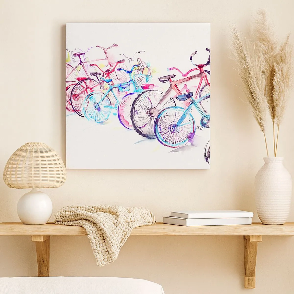 Cuadro sobre lienzo - Impresión de Imagen - Reunión de ciclistas - 30x30 cm