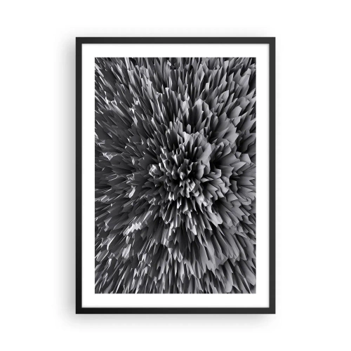 Póster en marco negro - Composición abstracta en blanco y negro con formas geométricas. - 50x70cm - No puede ser más afilado - Decoración de pared moderna para salón y dormitorio ARTTOR