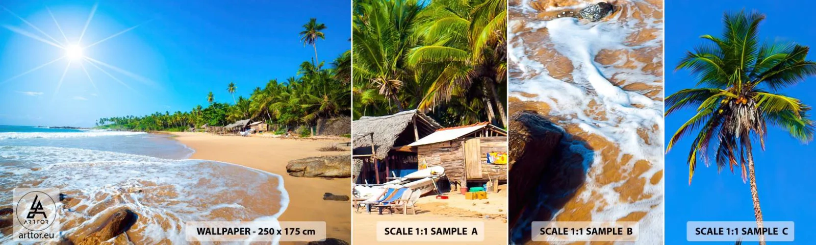 Muestra De Fotomural Standard Eco - Un lugar exótico para ti - Paisaje, Mar, playa Paraíso - 100x30 cm