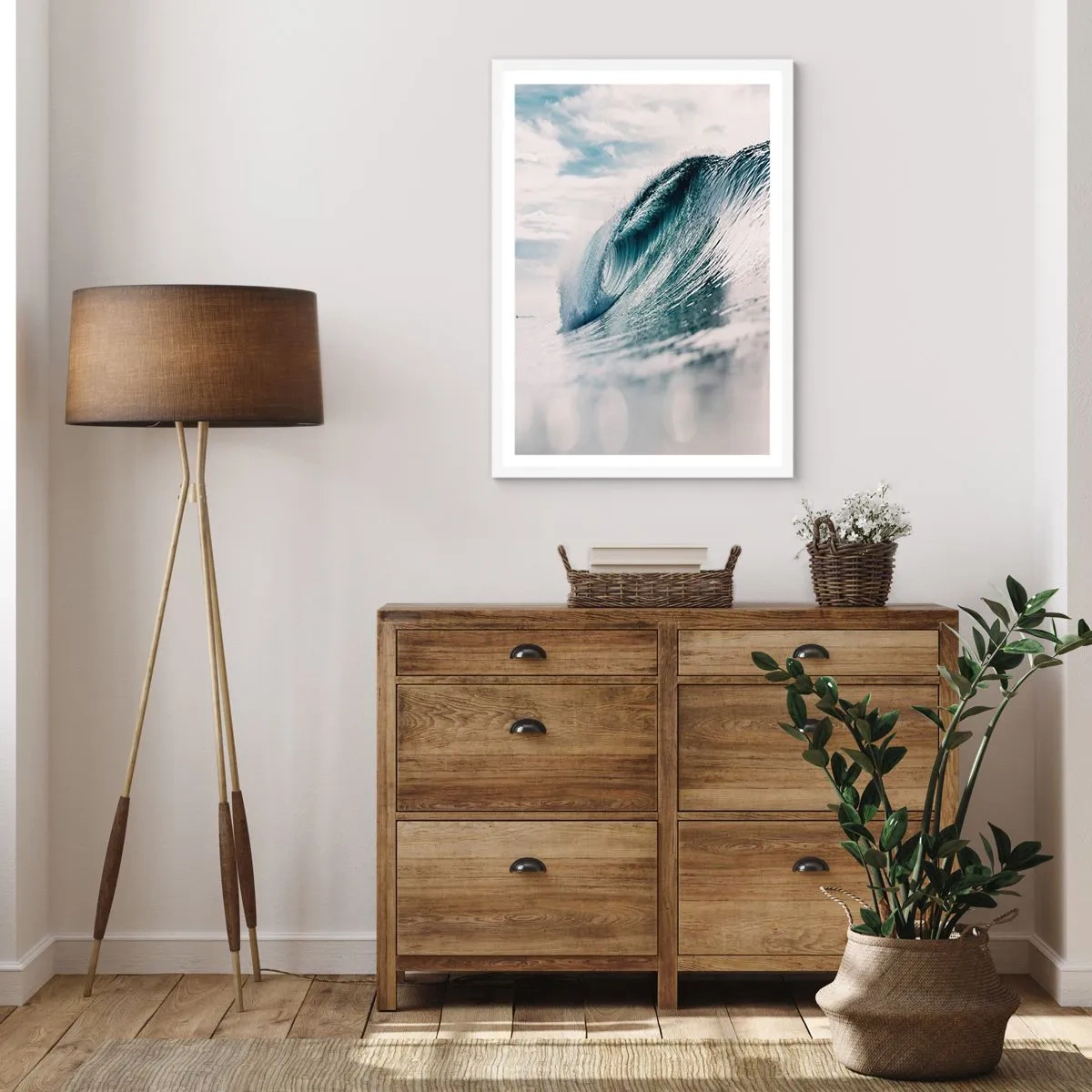 Póster en marco blanco - La cima del océano - 70x100 cm