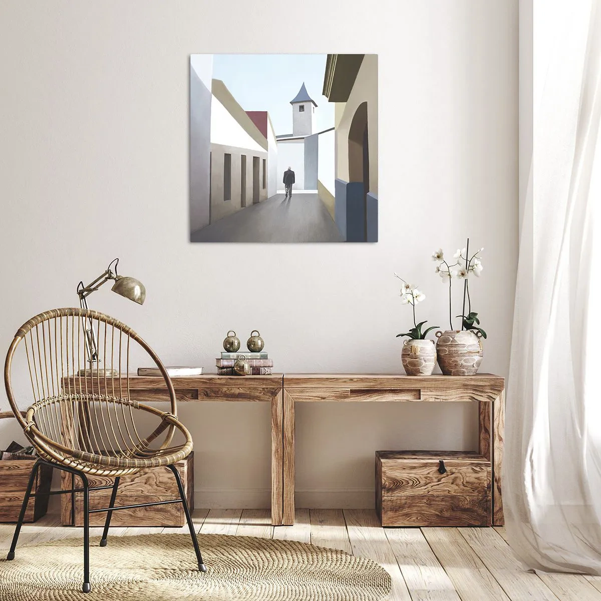 Cuadro sobre lienzo - Impresión de Imagen - Paseo soleado - 50x50 cm