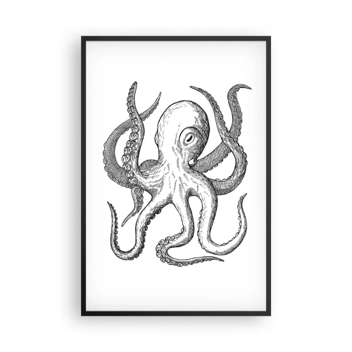 Póster en marco negro - Bailando con olas - 61x91 cm