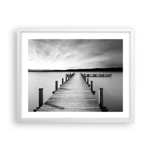 Póster en marco blanco - En el lago de la paz - 50x40 cm