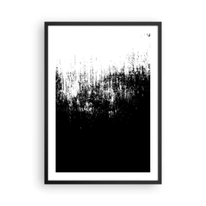 Póster en marco negro - Composición abstracta en blanco y negro - 50x70cm - Y el ganador es... - Decoración de pared moderna para salón y dormitorio ARTTOR