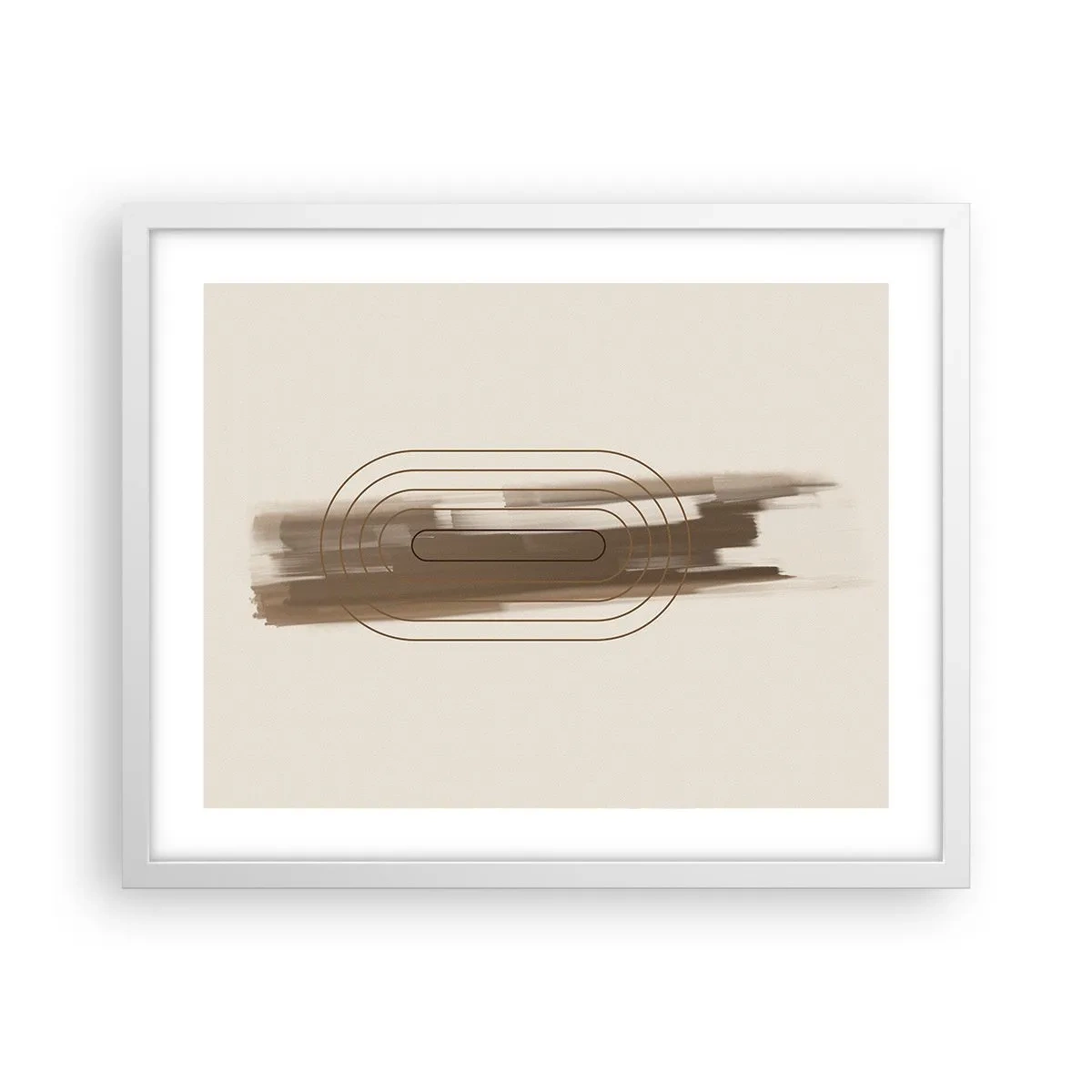 Póster en marco blanco - Un soplo de gris - 50x40 cm