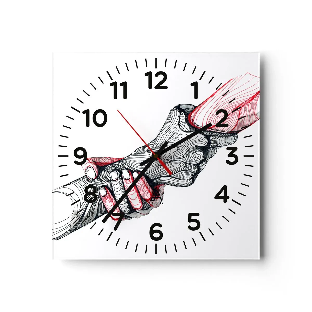 Reloj de pared - Reloj de vidrio - Estás en buenas manos - 40x40 cm