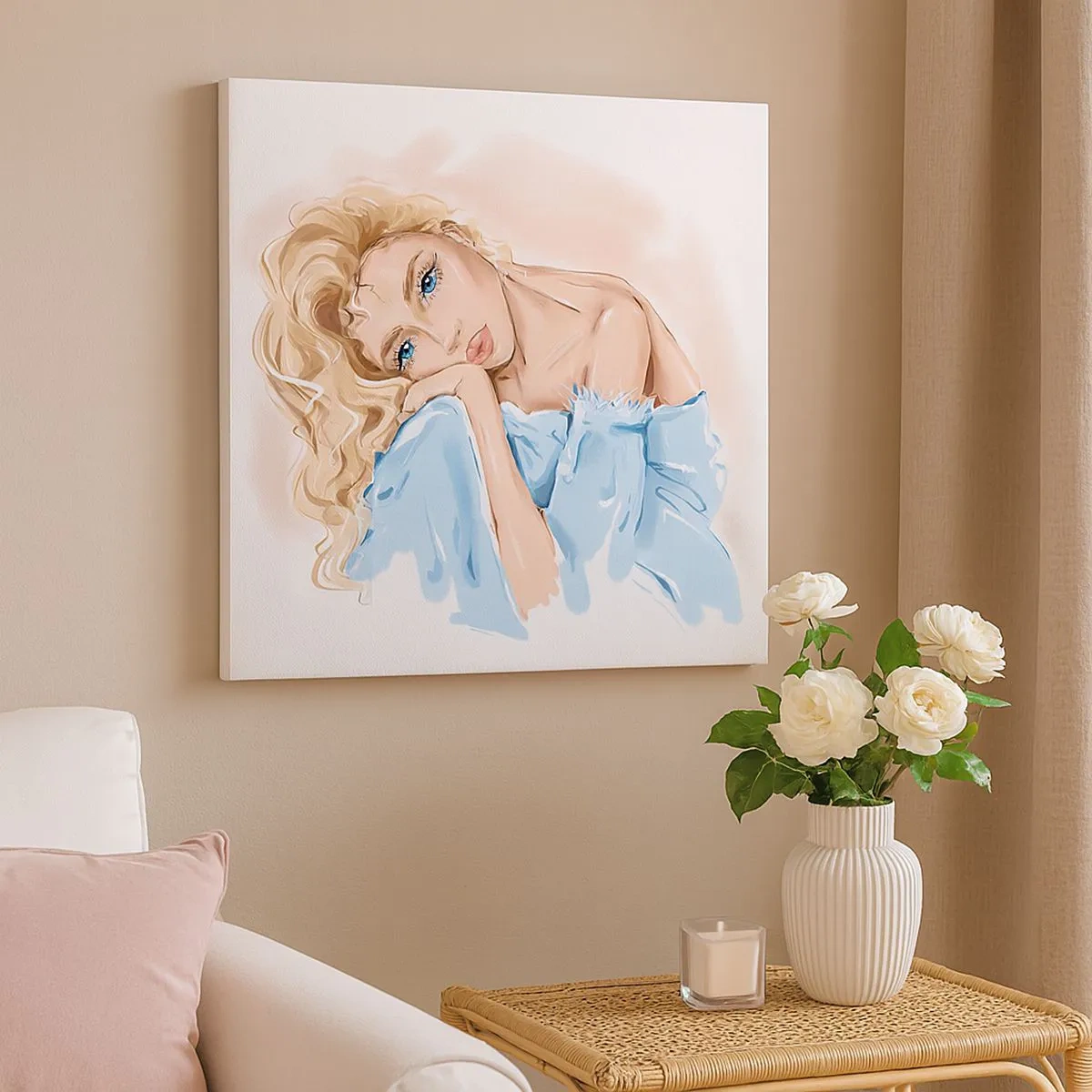 Cuadro sobre lienzo - Impresión de Imagen - Soñar en azul - 30x30 cm