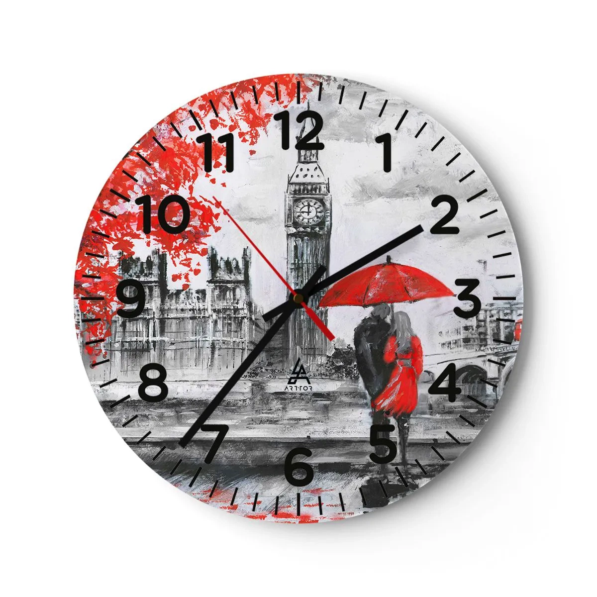 Reloj de pared - Reloj de vidrio - Londres enamora - 30x30 cm