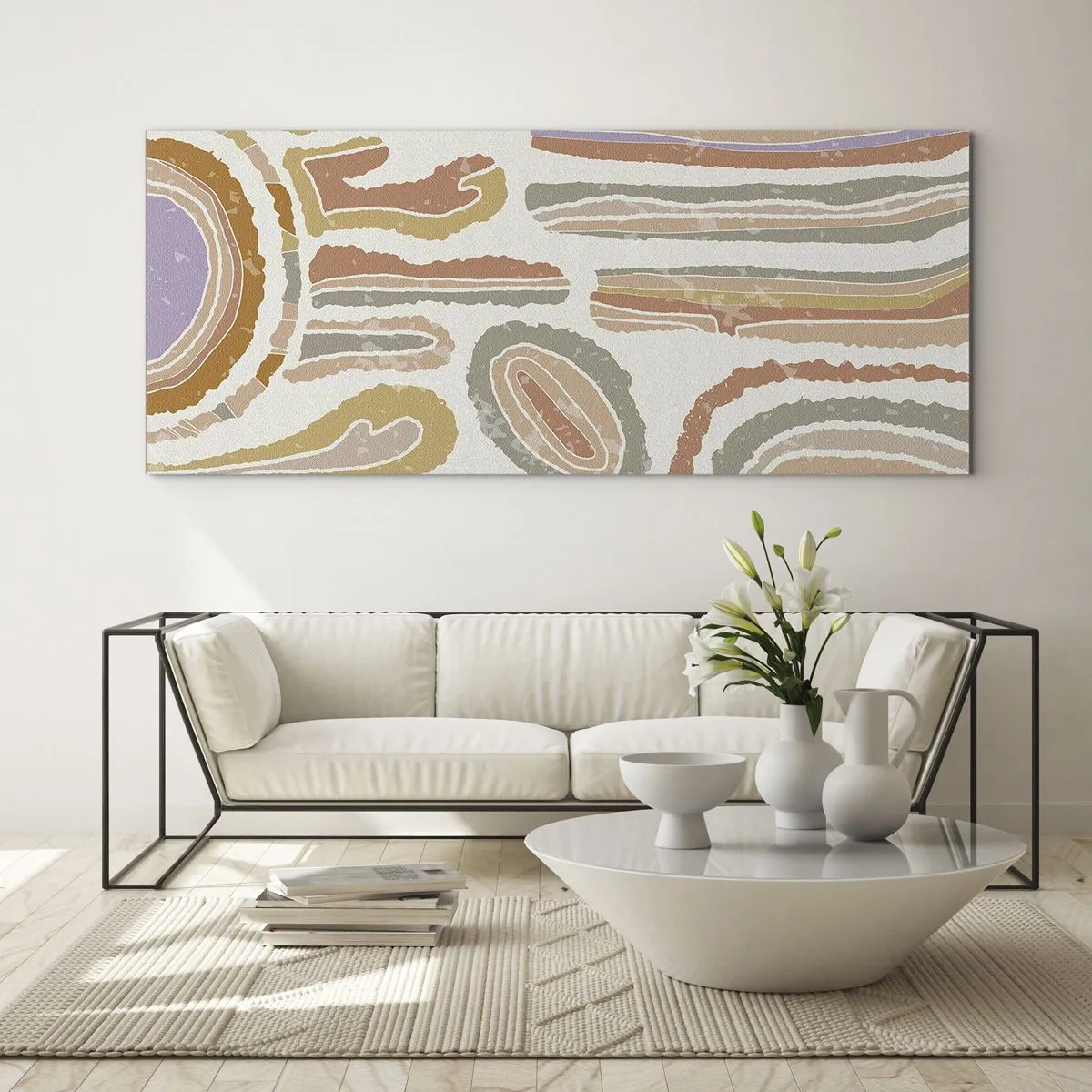 Cuadro sobre vidrio - Impresiones sobre Vidrio - Cortes transversales llenos de color - 90x30 cm