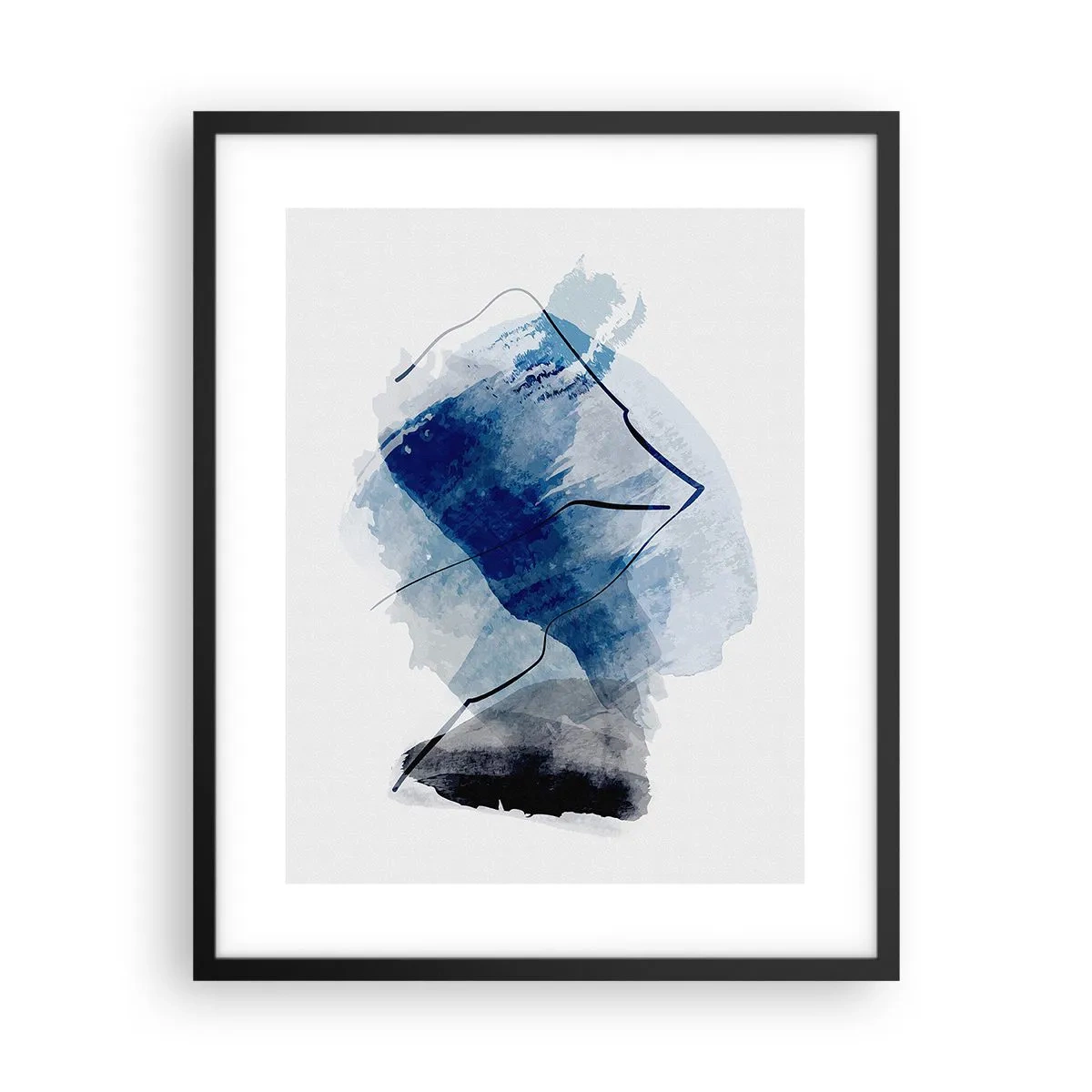 Póster en marco negro - Montaña helada - 40x50 cm
