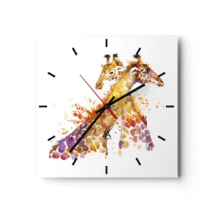 Reloj de pared - Reloj de vidrio - ¿Esto es amistad o es amor? - 40x40 cm