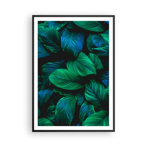 Póster en marco negro - En la multitud verde - 70x100 cm