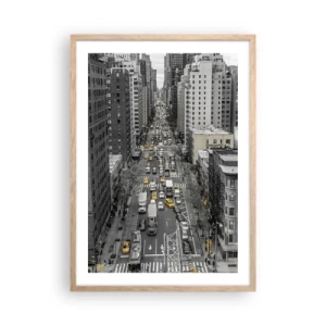 Póster en marco roble claro - La vida de Nueva York - 50x70 cm