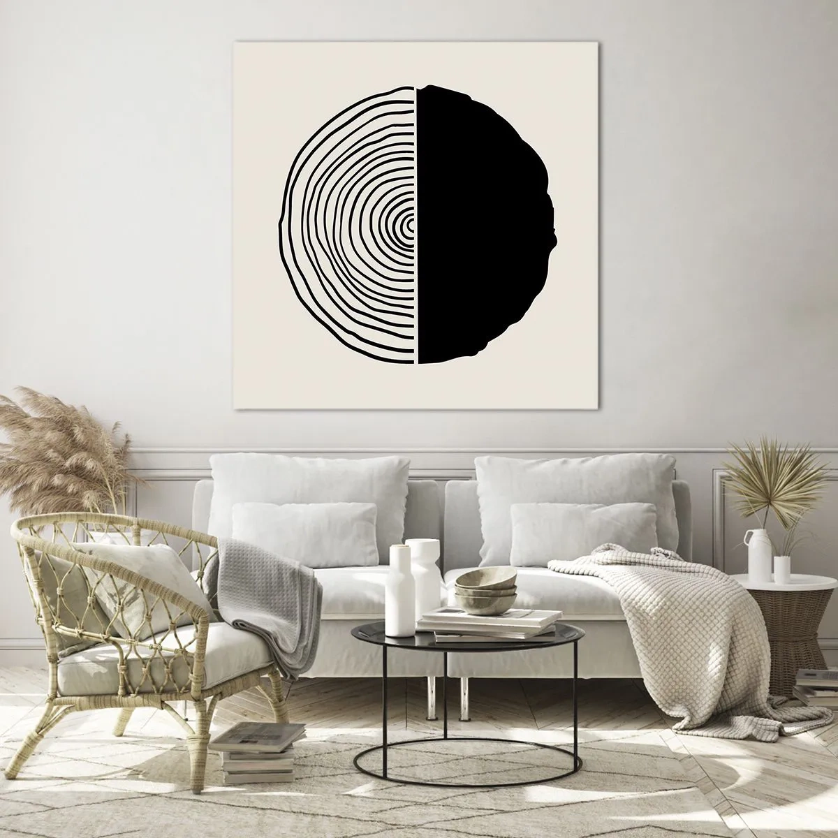 Cuadro sobre vidrio - Impresiones sobre Vidrio - Mitad y mitad - 70x70 cm