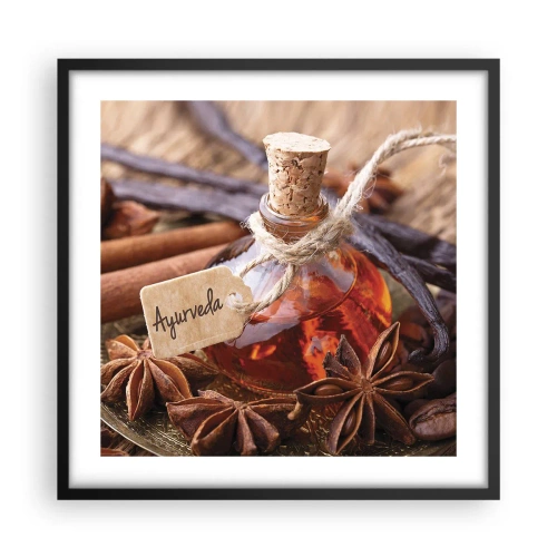 Póster en marco negro - Hacia la unidad del cuerpo y el espíritu - 50x50 cm